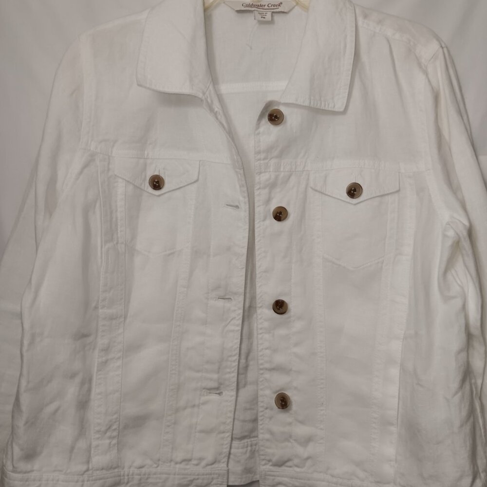 COLDWATER CREEK LINEN LIGHTWEIGHT JACKET - Picture 9 of 13
